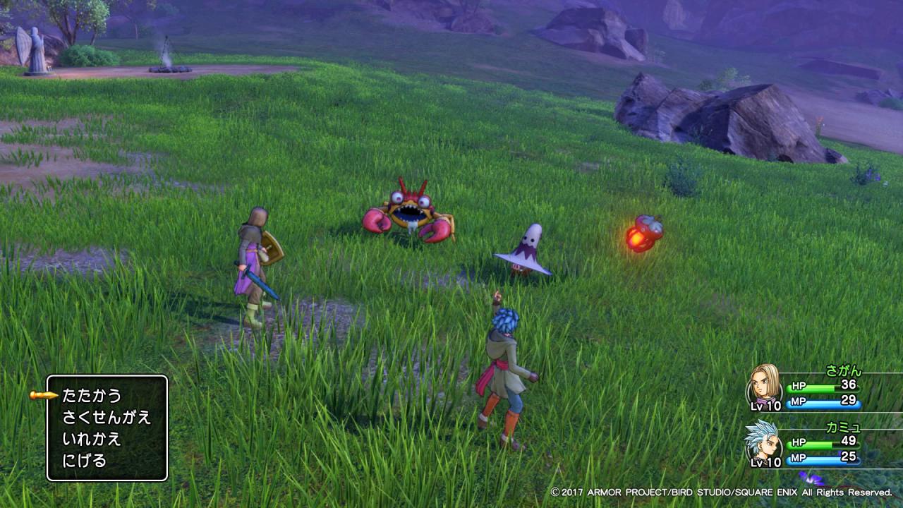 [27/03/2018] Keine Zufallsbegegnungen: Monster laufen sichtbar auf der Weltkarte rum. Auch das Umblenden in einen separaten Kampfbildschirm ist in Dragon Quest 11 Vergangenheit. 