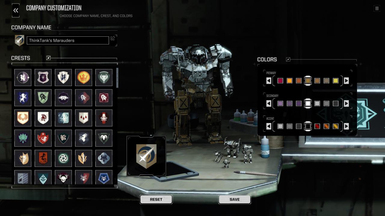 [24/04/2018] Unsere Mechwarrior-Kompanie lässt sich individualisieren. 