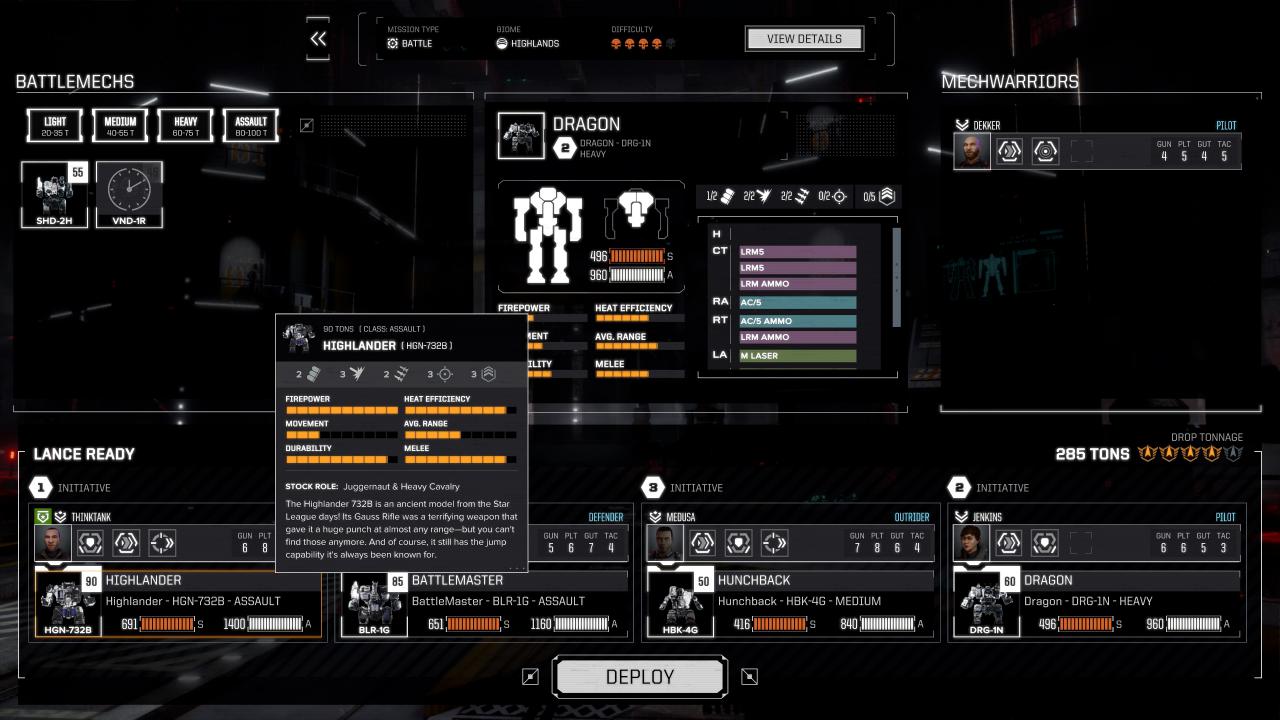 [24/04/2018] Vor einem Kampf weisen wir die Mechs und ihre Mechwarrior zu. 
