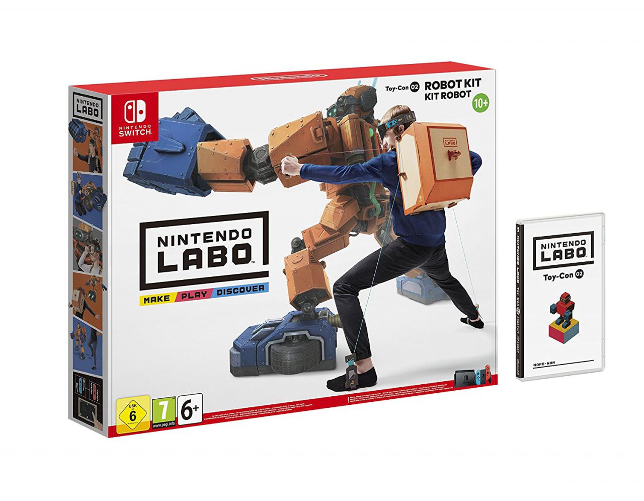 [27/04/2018] In der Robot Kit-Schachtel enthalten sind das Spiel, die Bastelbögen für den Rucksack sowie Pappe für die Toy-Con-Garage.