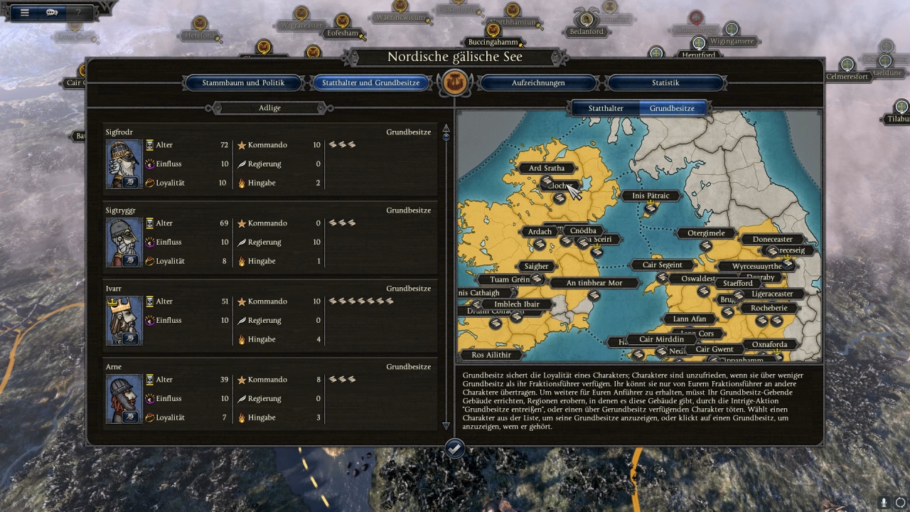 [27/04/2018] Die Grundbesitze von Total War: Medieval 1 sind wieder mit an Bord. Wir müssen sie gerecht unter unseren Heerführern und Statthalten aufteilen.