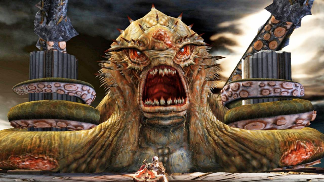 [12/04/2018] Kaum ein Serienteil bietet eine so hohe Dichte an verrückten Bosskämpfen wie God of War 2. Hier wird gerade ein Krake zu Sushi verarbeitet.&nbsp;