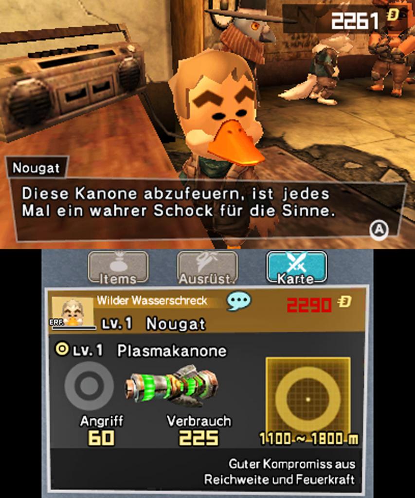 [15/05/2018] Die Qual der Wahl: Auf dem unteren Bildschirm des Nintendo 3DS seht ihr die Skills und Infos zur Waffe von möglichen Söldnern. Das Anheuern kostet jedoch einiges an Geld.