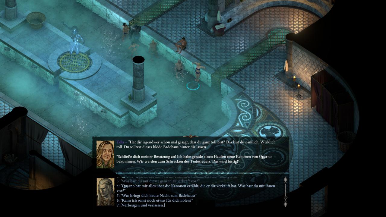 [09/05/2018] Pillars of Eternity 2: Deadfire im Test -&nbsp;Unzählige Dialoge erwarten euch. Oft könnt ihr im Gespräch sogar Kämpfe vermeiden oder das Schicksal der Bewohner beeinflussen.