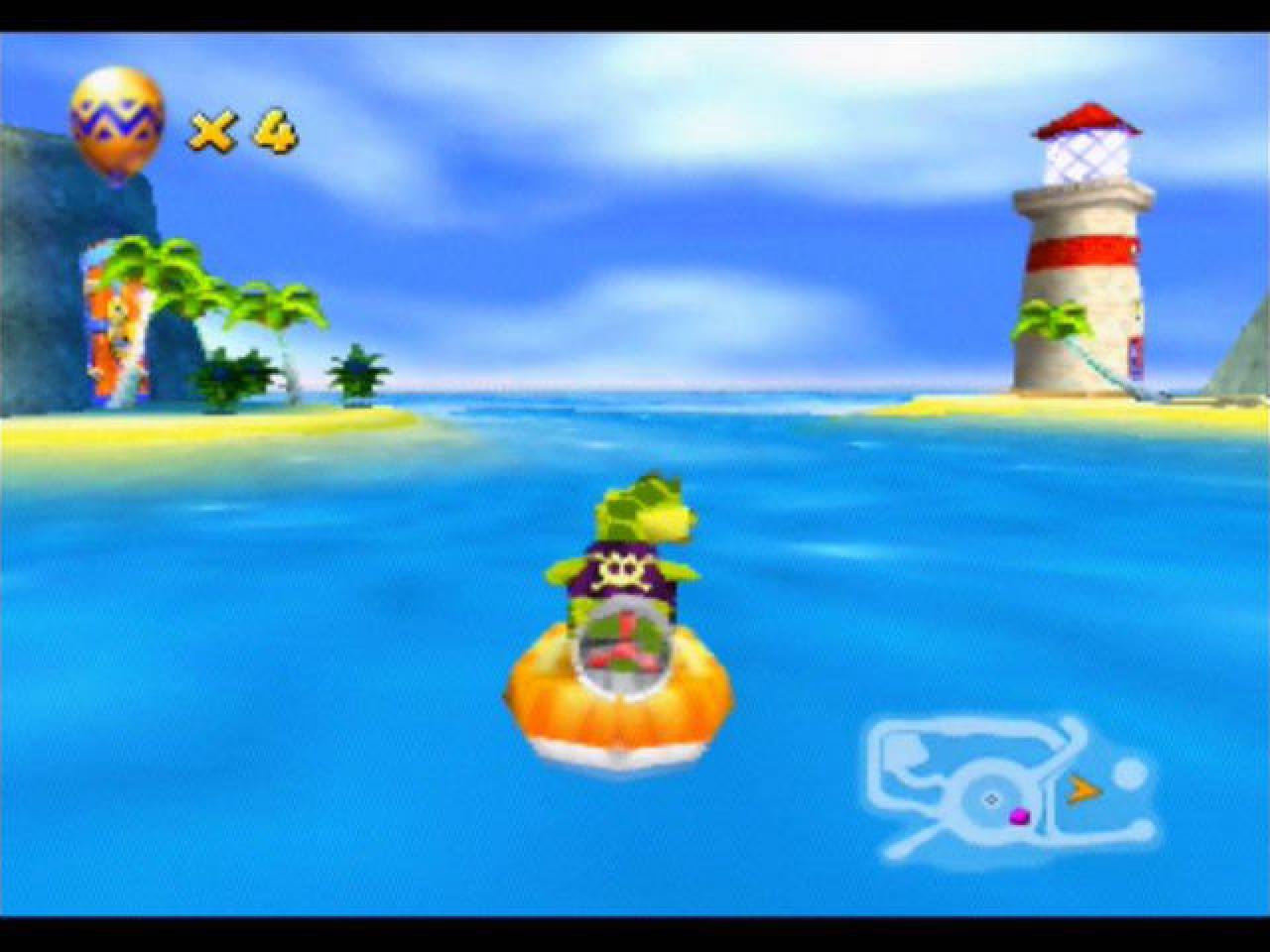 Nicht nur Karts, auch Luftkissenboote und Flugzeuge sorgen bei Diddy Kong Racing für Laune. Nicht zu vergessen: der Adventure-Mode mit Bosskämpfen.