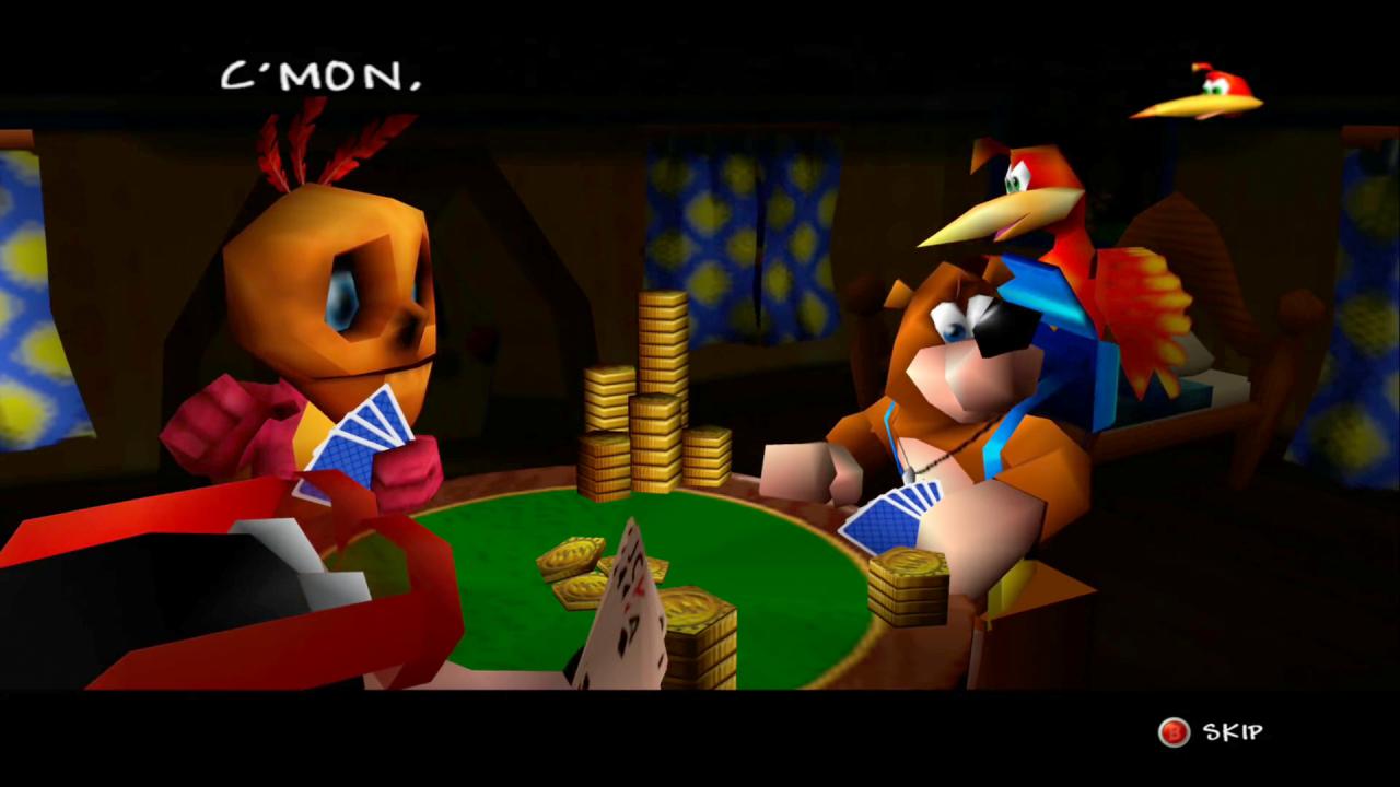 [07/06/2018] Die Handlung des Spiels setzt einige Jahre nach jener des ersten Teils an. Banjo, Kazooie, Mumbo Jumbo und Bottles werden während eines friedlichen Poker-Spiels rüde von der Wiederbelebung der Hexe Gruntilda durch ihre Schwestern gestört.
