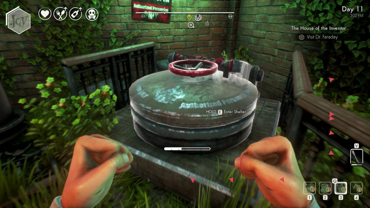 [17/08/2018] In jedem Gebiet finden wir eine solche Luke zu einem unterirdischen Bunker. Hier können wir uns erholen, außerdem dient jeder Bunker als Schnellreisepunkt.