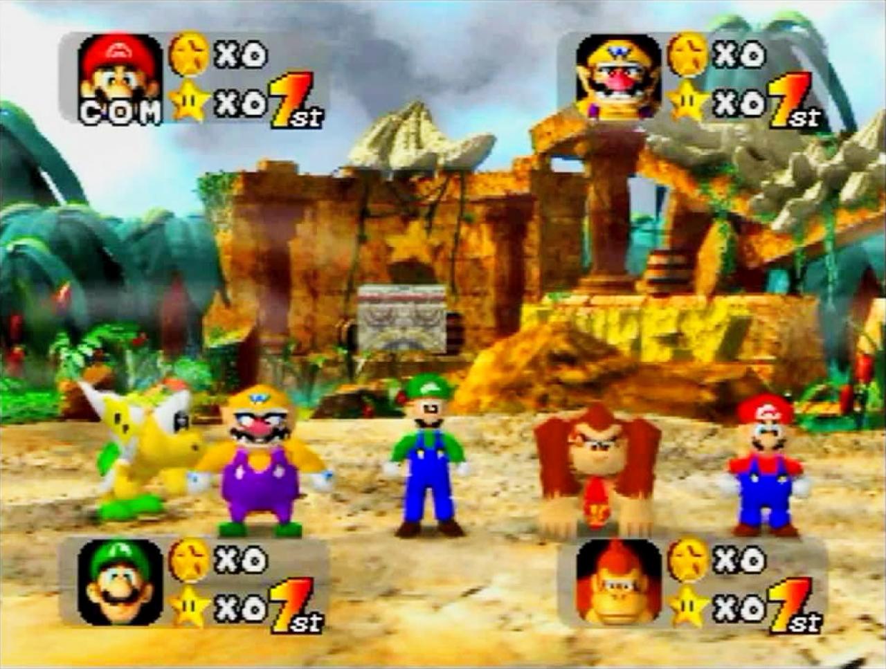 Am Anfang seid ihr alle gleich: Zum Beginn einer Partie Mario Party im Hauptmodus startet ihr alle stets mit gleichen Chancen in die Runde.