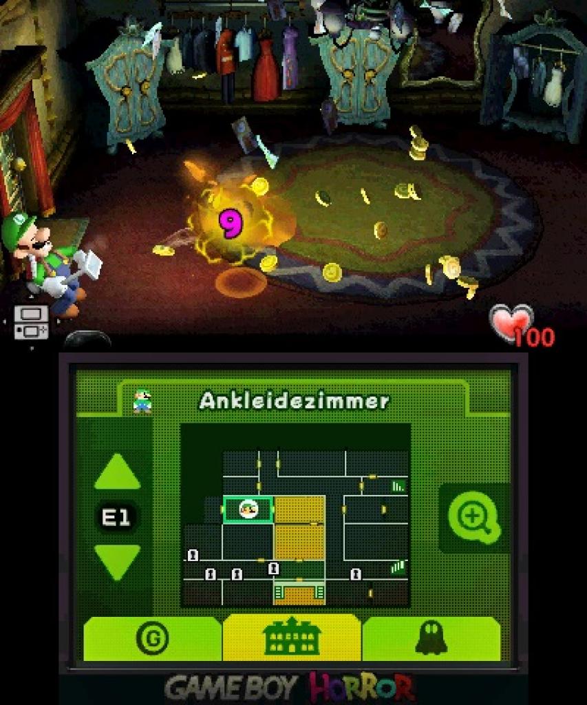 Die dauerhaft auf dem unteren 3DS-Bildschirm eingeblendete Karte der Spielwelt ist sehr praktisch, verrät sie neben dem Standort doch auch, welche Tür ihr mit einem gesammelten Schlüssel öffnen könnt.