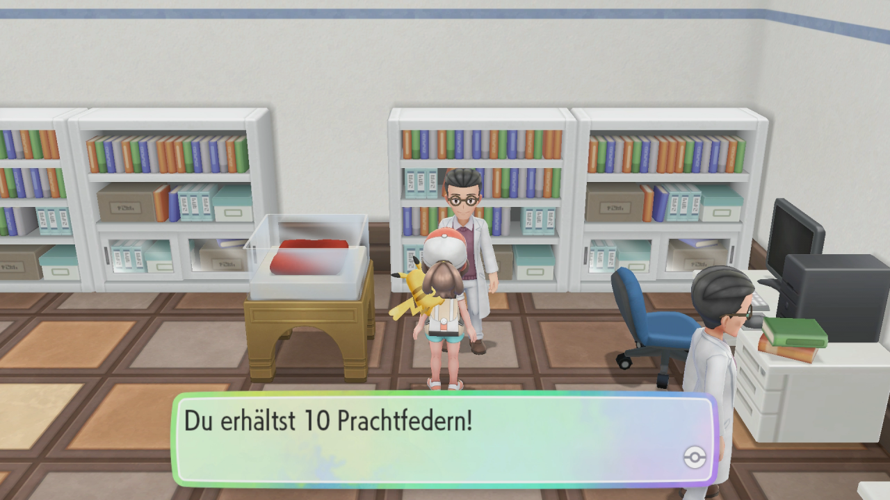[28/11/2018] Wir kehren zurück zum Museum in Marmoria City und zeigen dem Forscher, der uns den Altbernstein geschenkt hat. Aus dem Bernstein konnte das Pokémon Aerodactyl wiederbelebt werden.