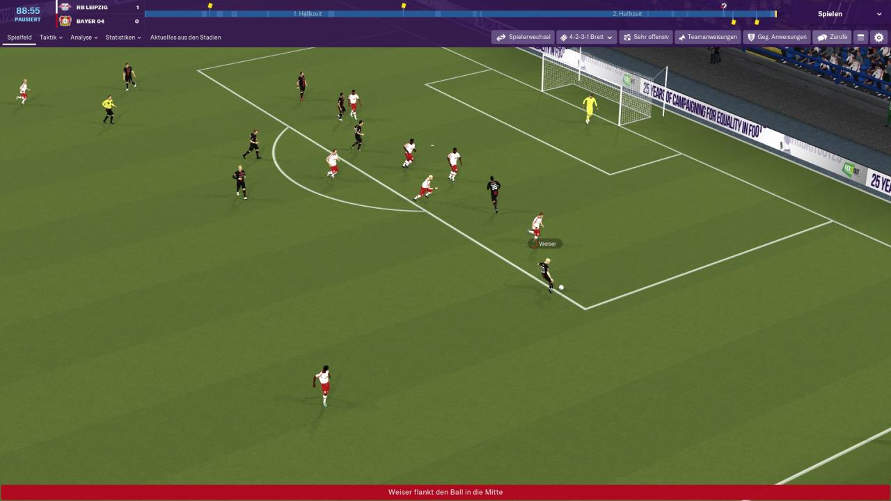 [13/11/2018] Das Spiel könnt ihr aus verschiedenen Perspektiven verfolgen und währenddessen dynamische Veränderungen am Team vornehmen.