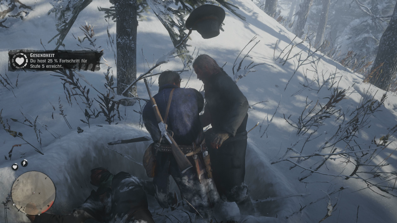 Arthur nimmt sich die O'Driscolls im Wald zur Brust.