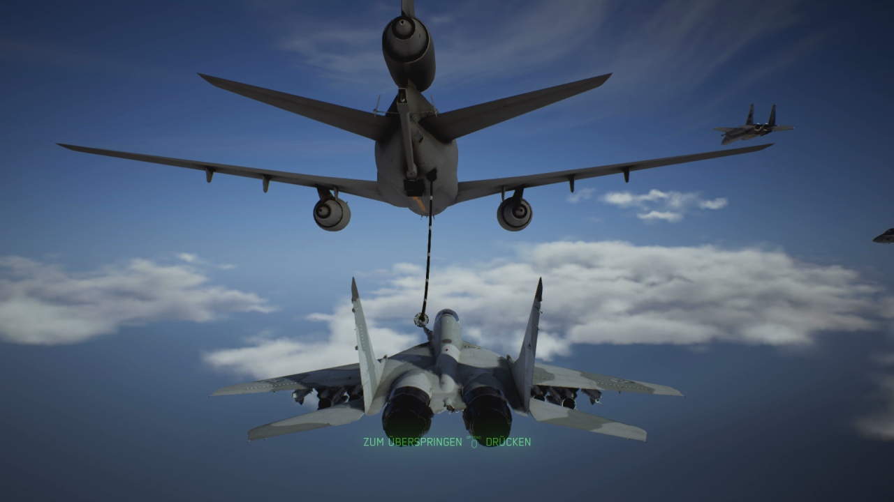 [24/01/2019] Vor einigen Missionen können wir uns optional daran versuchen, unseren Kampfjet in der Luft zu tanken.