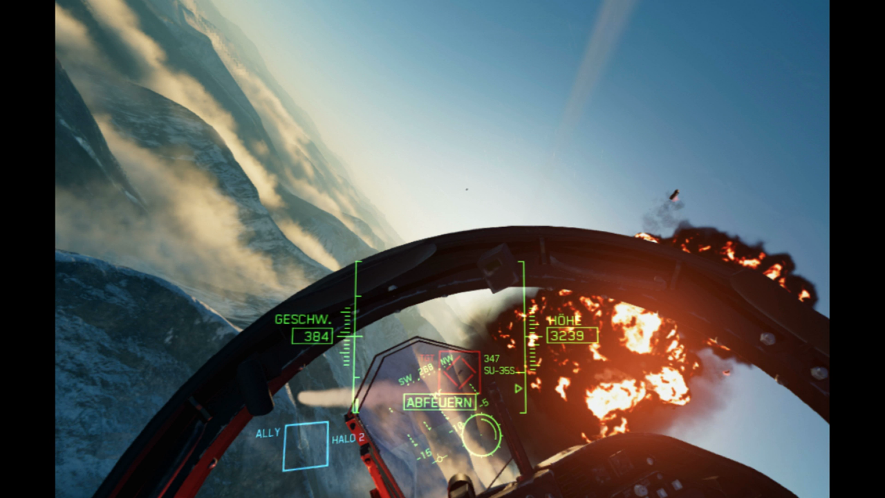 [24/01/2019] Die Auflösung und die Sichtweite ist im VR-Modus etwas schwächer als in der Kampagne. Bei den rasanten Dogfights stört das aber kaum.