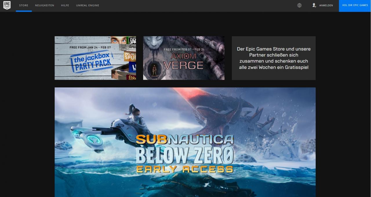 [01/02/2019] Schlicht, übersichtlich, bildstark - so präsentiert sich der Epic Games Store.