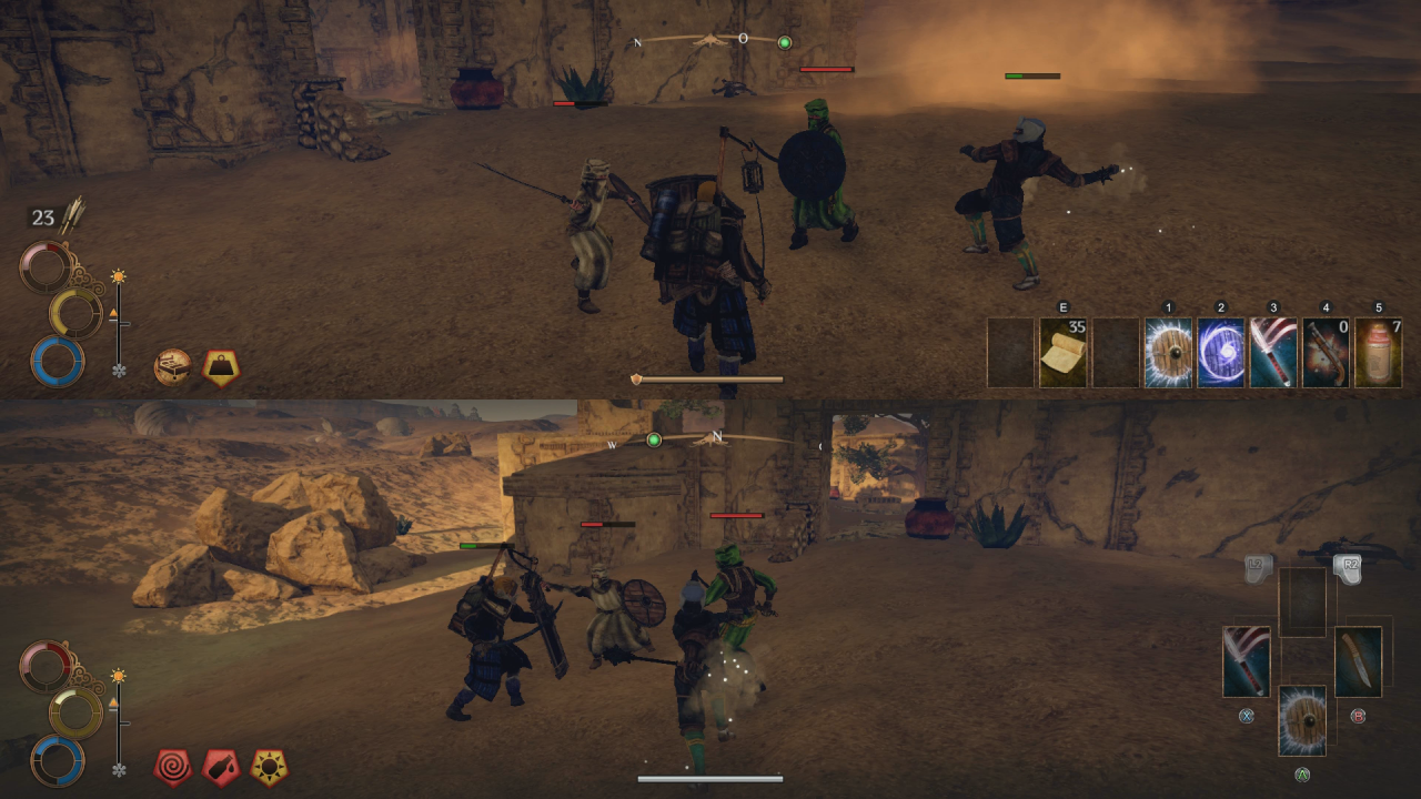 [08/03/2019] Auch an nur einem PC dürfen wir zu zweit im Splitscreen spielen. Dann und wann kann man dabei aber auch mal die Übersicht verlieren.
