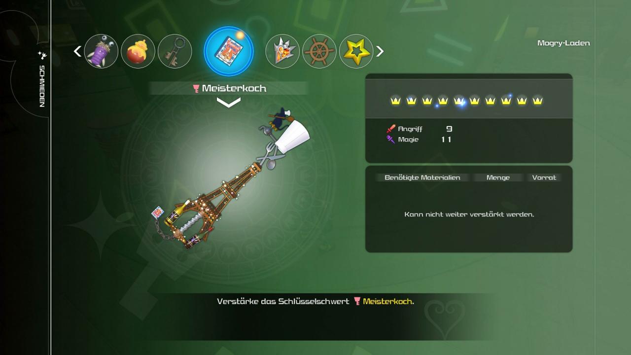Kingdom Hearts 3 Schlüsselschwerter: Meisterkoch