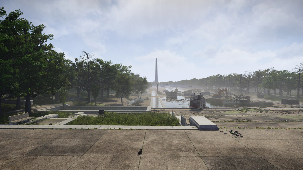 Blick vom Lincoln Memorial &uuml;ber die gesamte National Mall bis zum Kapitol im Hintergrund. (Spiel)