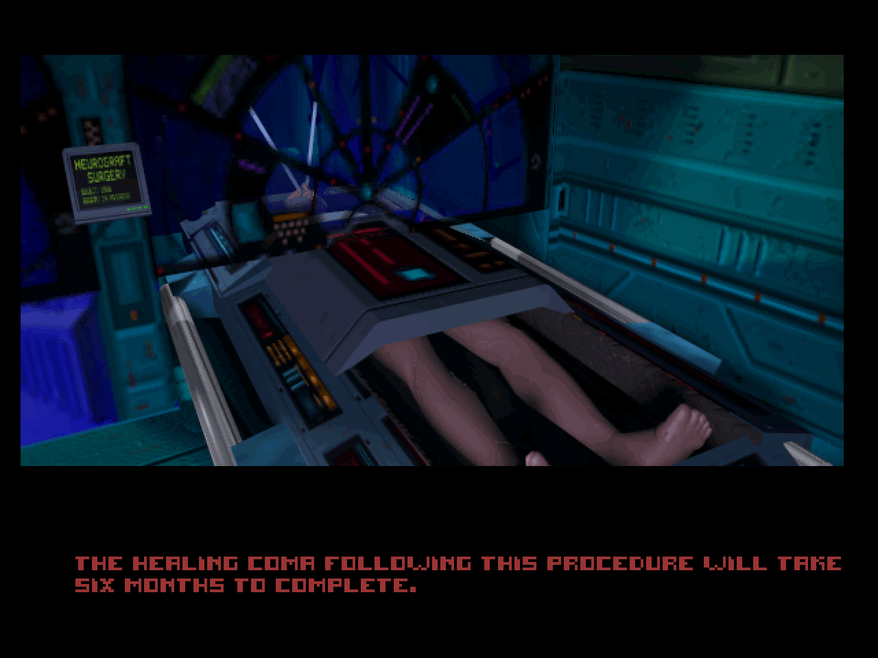 [07/06/2019] Das Intro von System Shock erklärt die düstere Zukunftsvision: Dieser Hacker entfernte die ethischen Beschränkungen der Computer-KI SHODAN und bekommt zur Belohnung kybernetische Verbesserungen eingepflanzt.