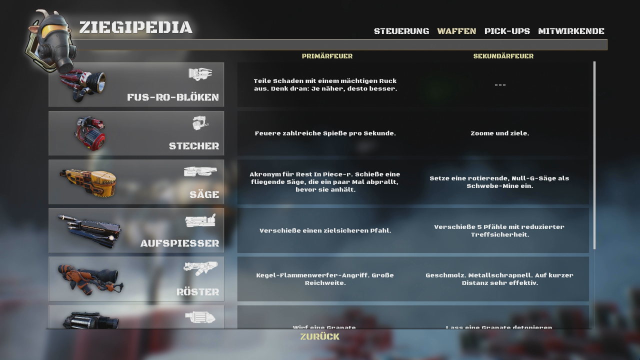 Das Waffenarsenal von Goat of Duty umfasst insgesamt sieben unterschiedliche Schießprügel, die allesamt ordentlich Feuerkraft haben.