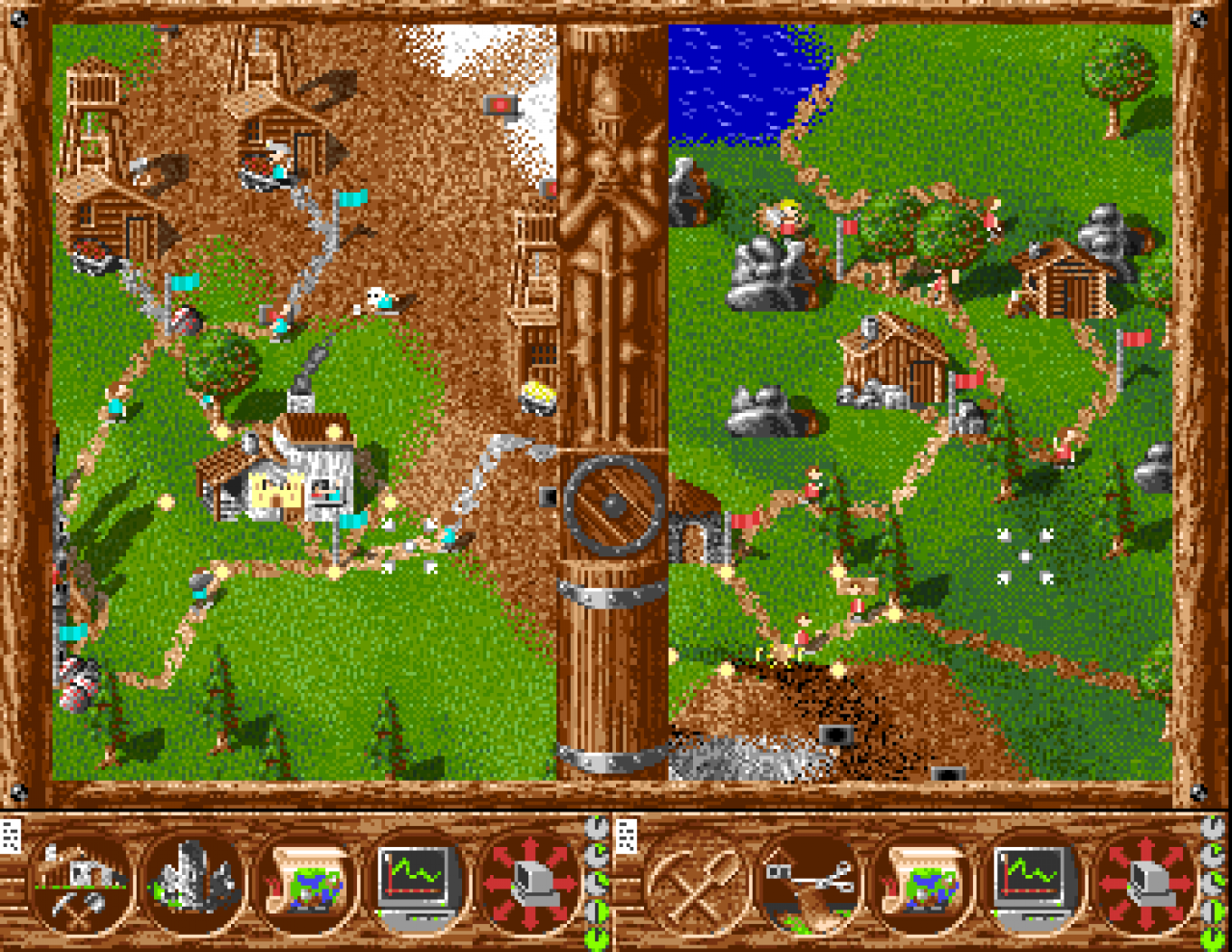 [30/08/2019] Die frühen Die Siedler-Teile besaßen noch einen Splitscreen-Modus. Mit geteiltem Bildschirm und zwei Mäusen bauten wir um die Wette. Die Sicht war durch das kleine Fenster natürlich stark eingeschränkt. (1)