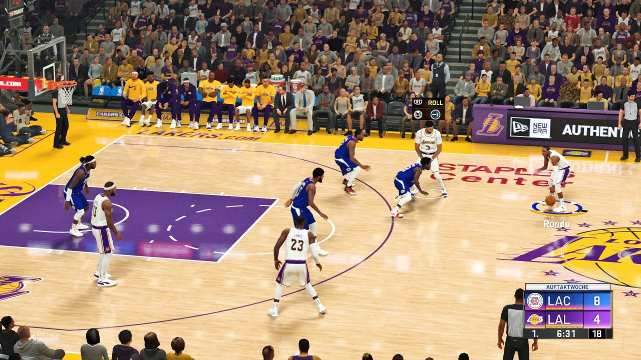 [27/09/2019] Ein Pick & Roll von Rondo und Anthony Davis, während LeBron James auf der anderen Seite lauert &nbsp;– welche Verteidigung soll das stoppen?