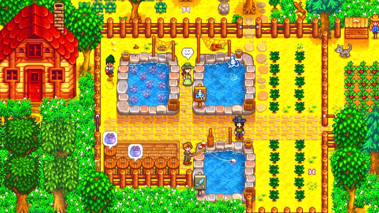 Mehrere Spieler auf dem Bauernhof von Stardew Valley, Update 1.7 soll einen neuen Farmtyp einführen.