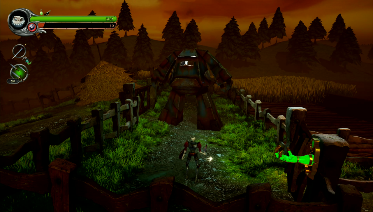 [29/10/2019] MediEvil hat ziemlich einfallsreiche Zwischen- und Endbosse. Hier sitzt eine Art Gnom in einem großen Roboter, den man aus dem Cockpit schießen muss. &nbsp;