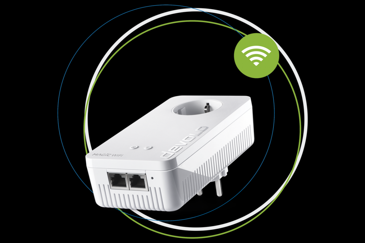 [15/11/2019] Mit dem Devolo Magic Wifi-Adapter kann man im Ziel-Raum auch ein WLAN-Netz zur Verfügung stellen.