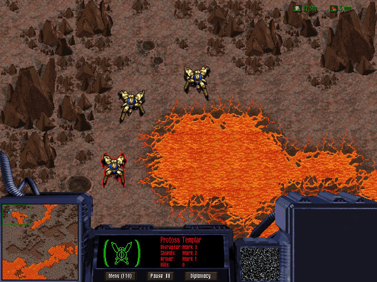 [19/11/2019] Frühe Alpha: Schon hier ließen sich Schilde, Rüstungen und Waffen der Protoss-Einheiten einzeln upgraden.