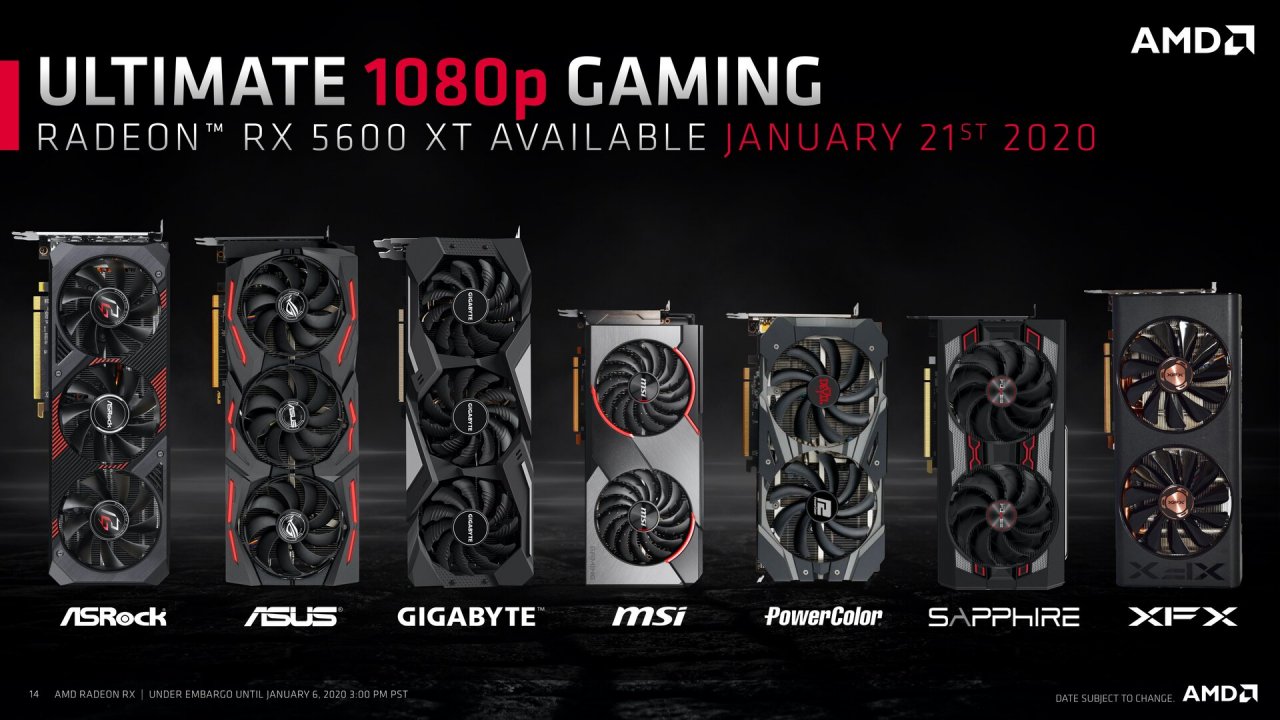 [07/01/2020] Ein Teil des Radeon RX 5600 XT-Angebotes der Partnerhersteller.
