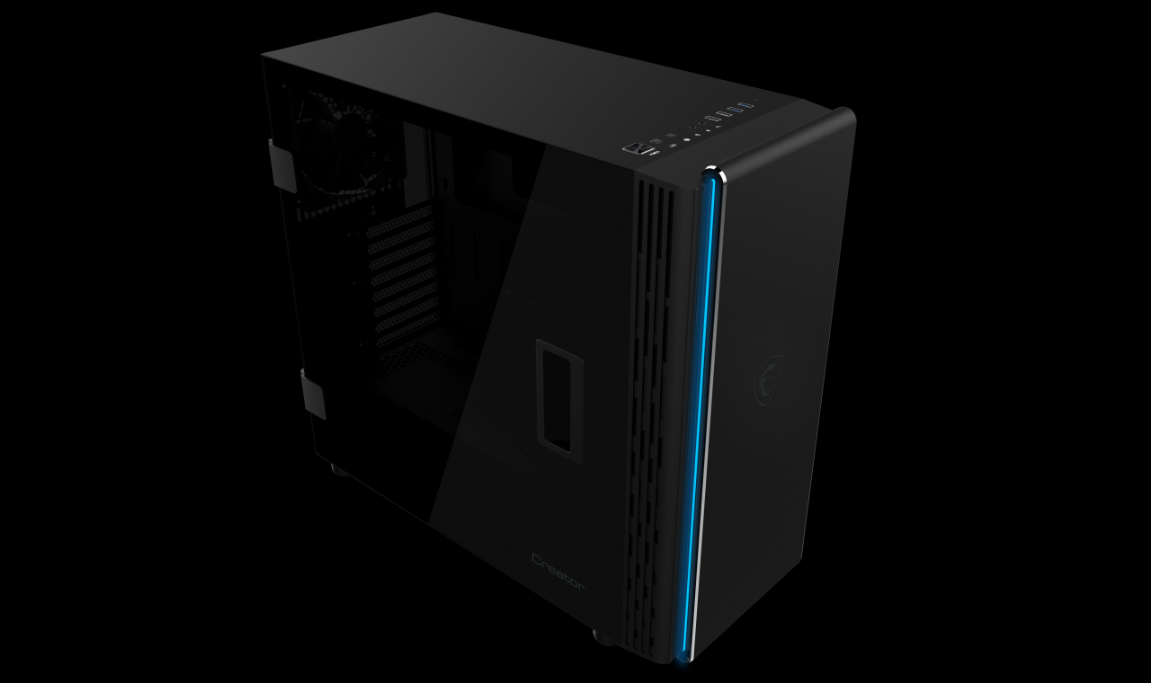 [10/01/2020] MSI Creator 400: MSI hat es als Workstation-Gehäuse geplant, aber dank Glas-Seitenteil spricht es auch Gamer an, die ein schnörkelloses Design wünschen.