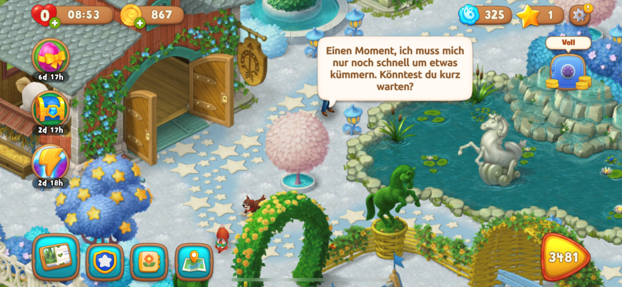 [17/04/2020] Auch Städte- und Landschaftsbausimulatoren wie Gardenscapes arbeiten mit dem Konzept des Wartens. Zwar sollen diese Spiele entspannen, aber wer zu ungeduldig für die Bauzeit ist, der kann auch etwas Geld ausgeben.
