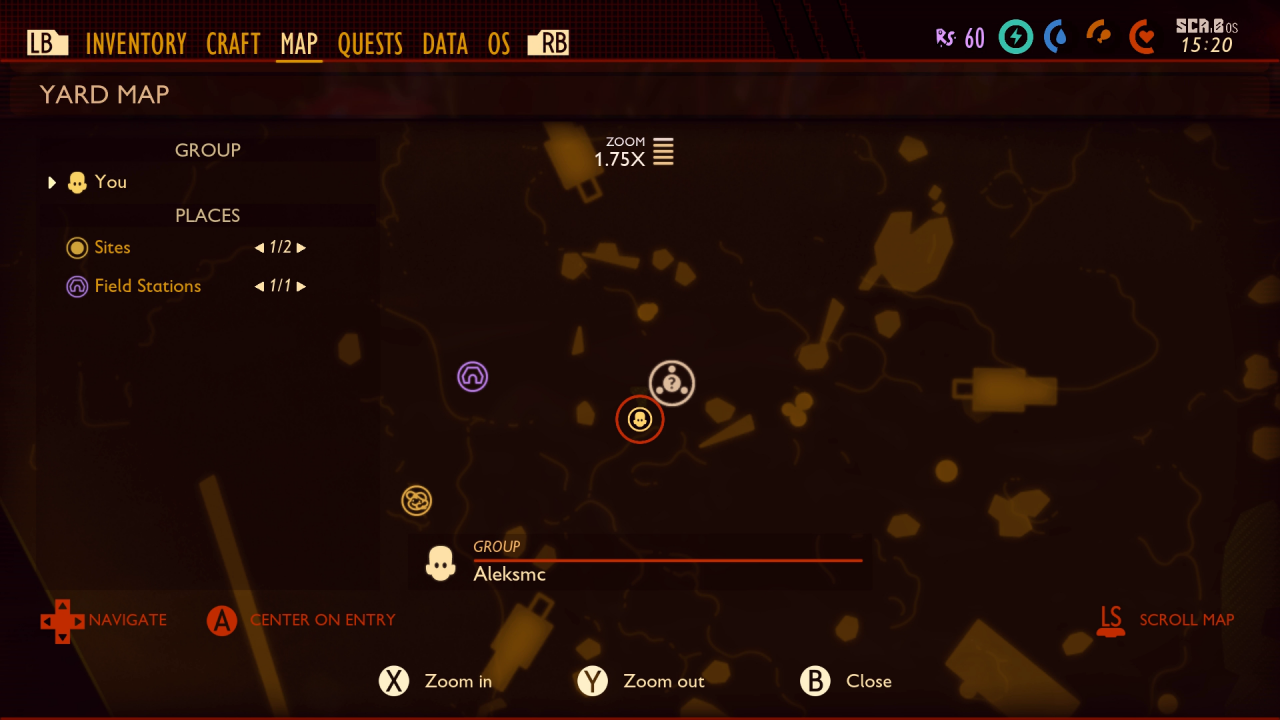 [31/07/2020] Mit der Map findet man sich in Grounded immer gut zurecht. Die Marker machen die Orientierung außerordentlich leicht.