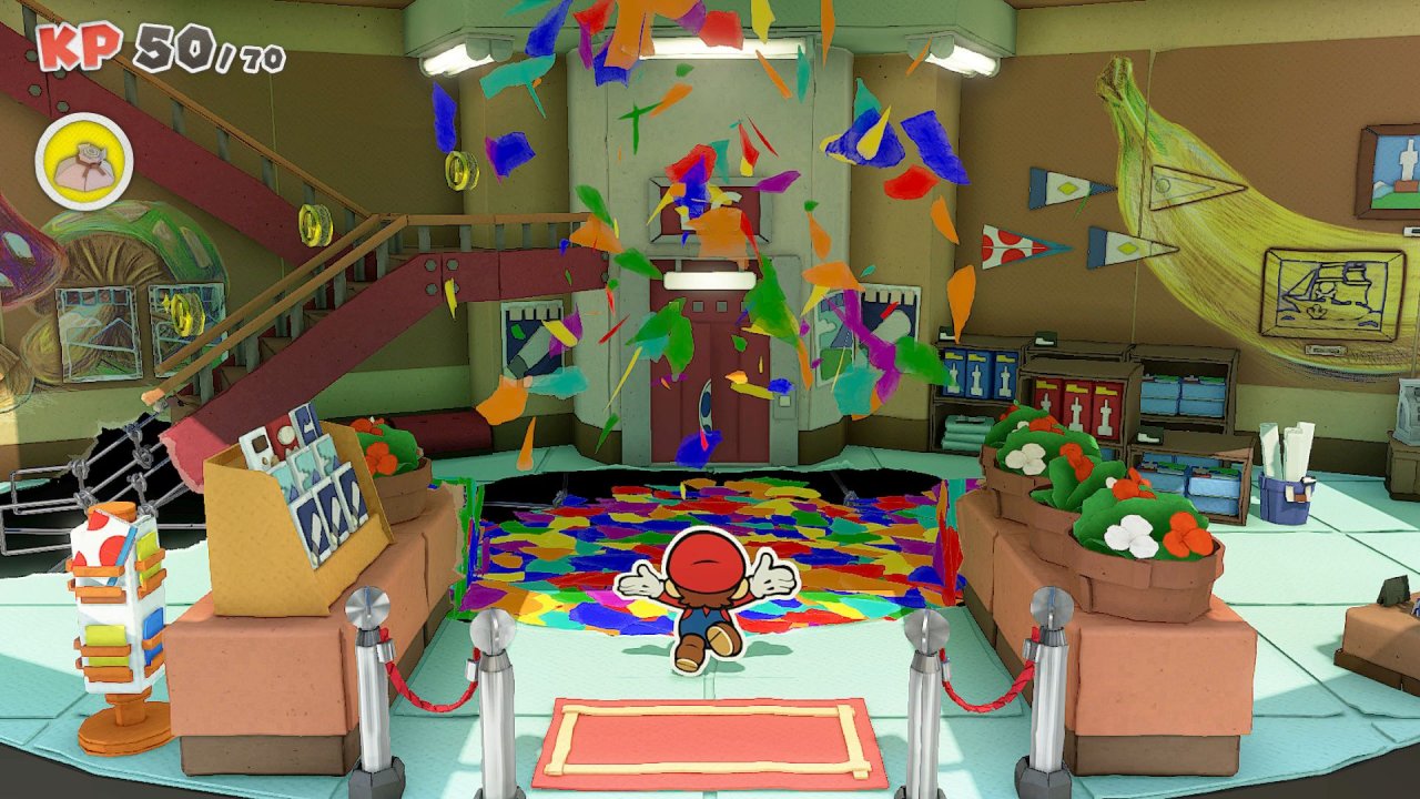 [07/07/2020] Die von fiesen Papierfressern angekaute Welt ist voller Löcher, die wir mit Papierschnipseln stopfen. Fast alles im Spiel dreht sich ums Basteln und Kleben.