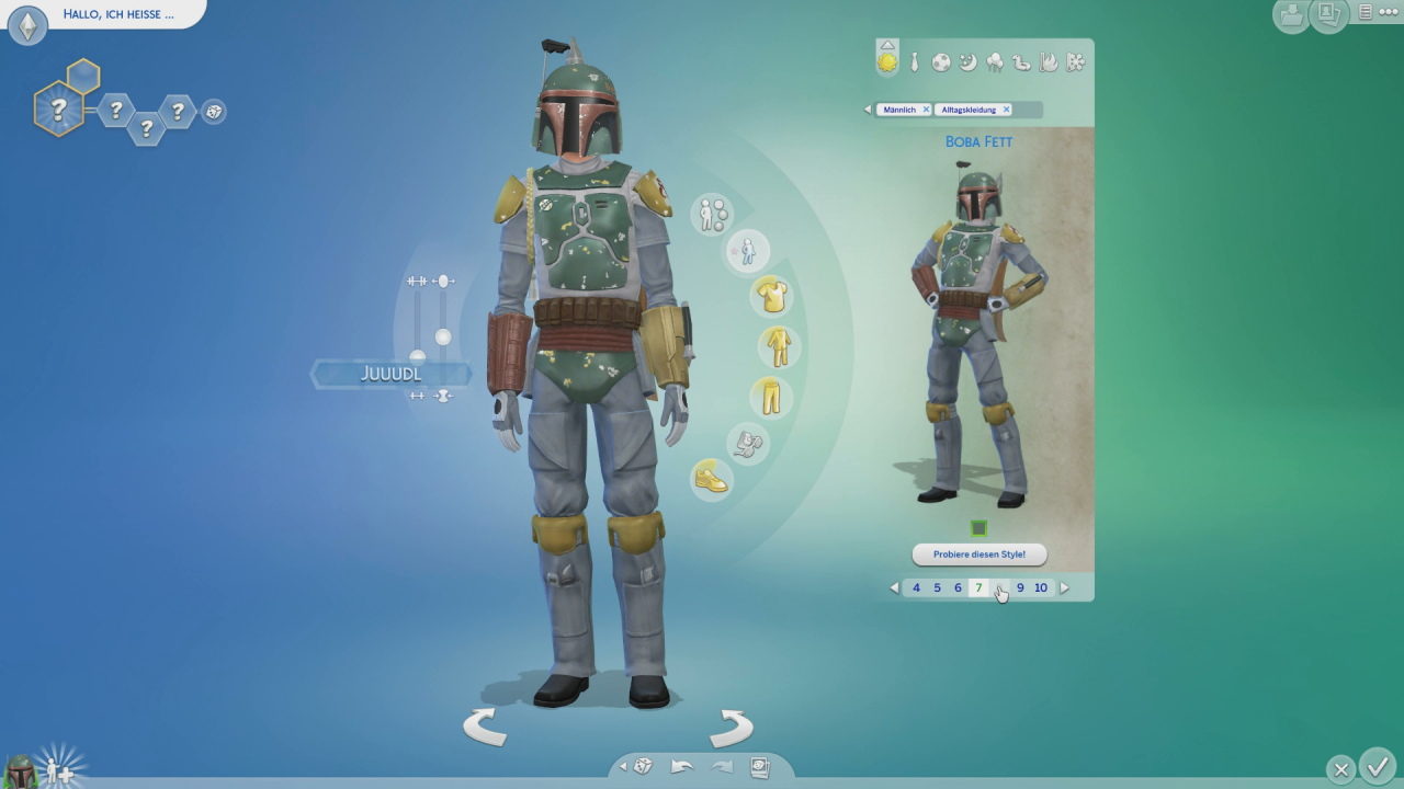 [01/09/2020] Beim Charakterbau winken jede Menge neue Outfit-Sets, wie zum Beispiel die Rüstung von Boba Fett.