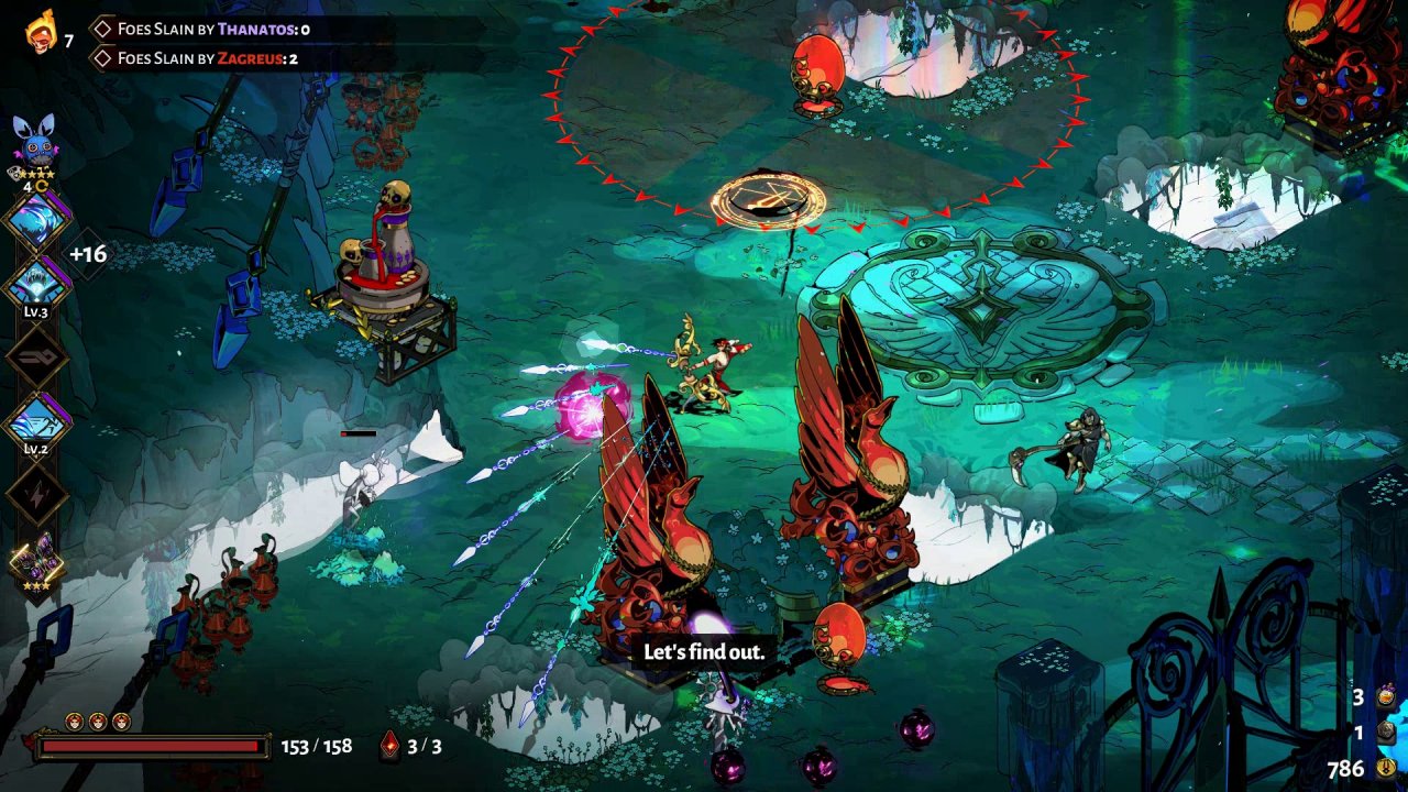 [22/09/2020] Gelegentlich gibt's einen Wettstreit mit Zagreus' Halbbruder Thanatos.