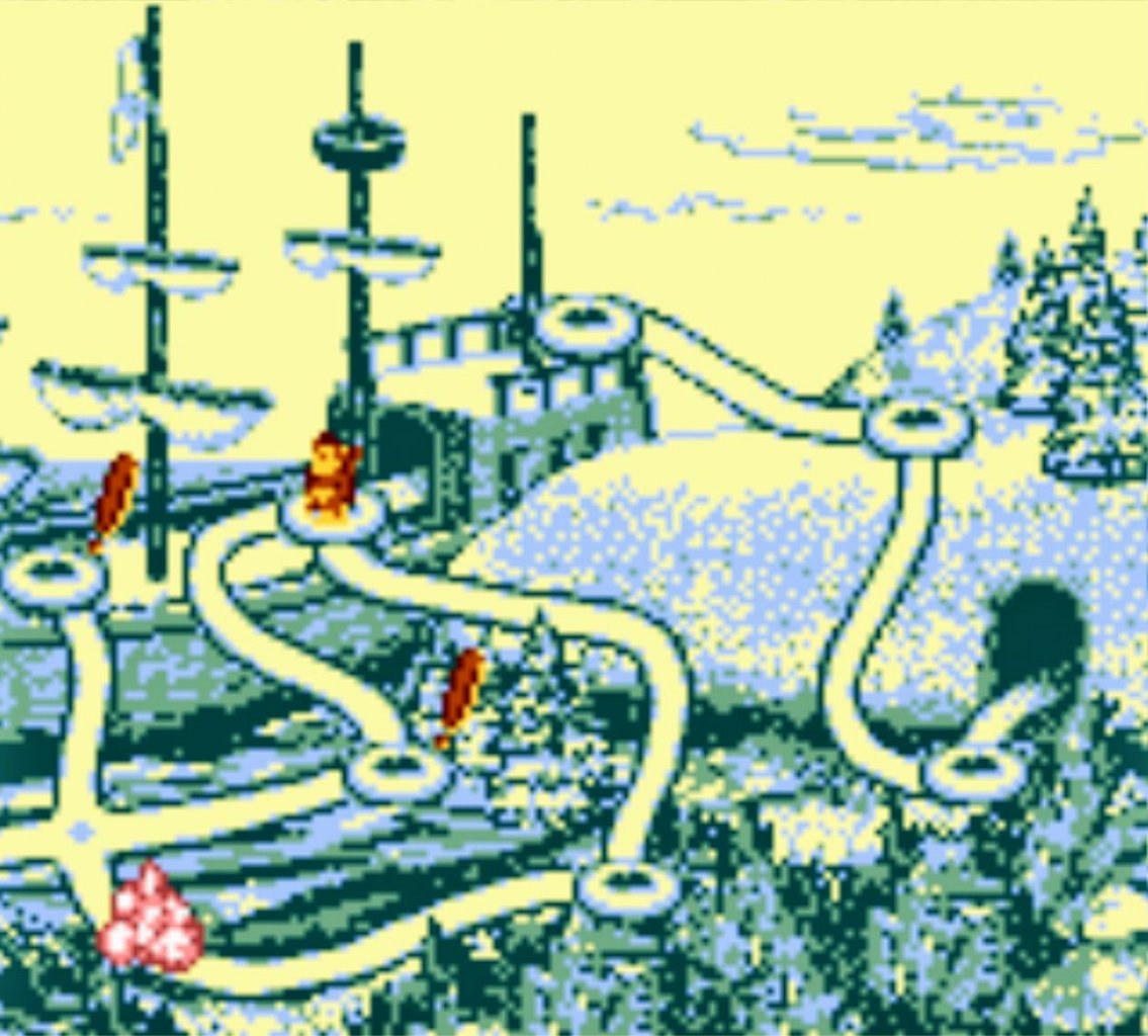 [04/12/2020] Auf der Oberweltkarte zeigt sichdurch kleine Alternativwege schon ein sehr früher Ansatz dessen, was Rareware in den 3D-Spielen des Studios umsetzen würde.