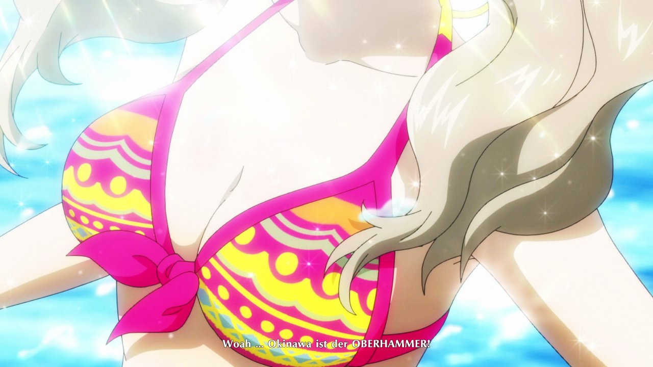[19/02/2021] Ohne geht wohl nicht: Fanservice auf die übliche Art steckt auch in Strikers, aber solche Szenen halten sich in Grenzen.