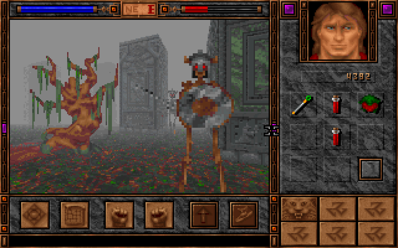 [18/02/2021] Für das Rollenspiel Shadowcaster (September 1993) lizensiert Raven Software Carmacks Wolfenstein-3D-Engine, die er zwischenzeitlich weiterentwickelt hatte. Neue Feature umfassen Decken und Böden mit Texture Mapping, unterschiedlich hohe Wände, schräge Bodenfläche und erste Lichteffekte. &nbsp;