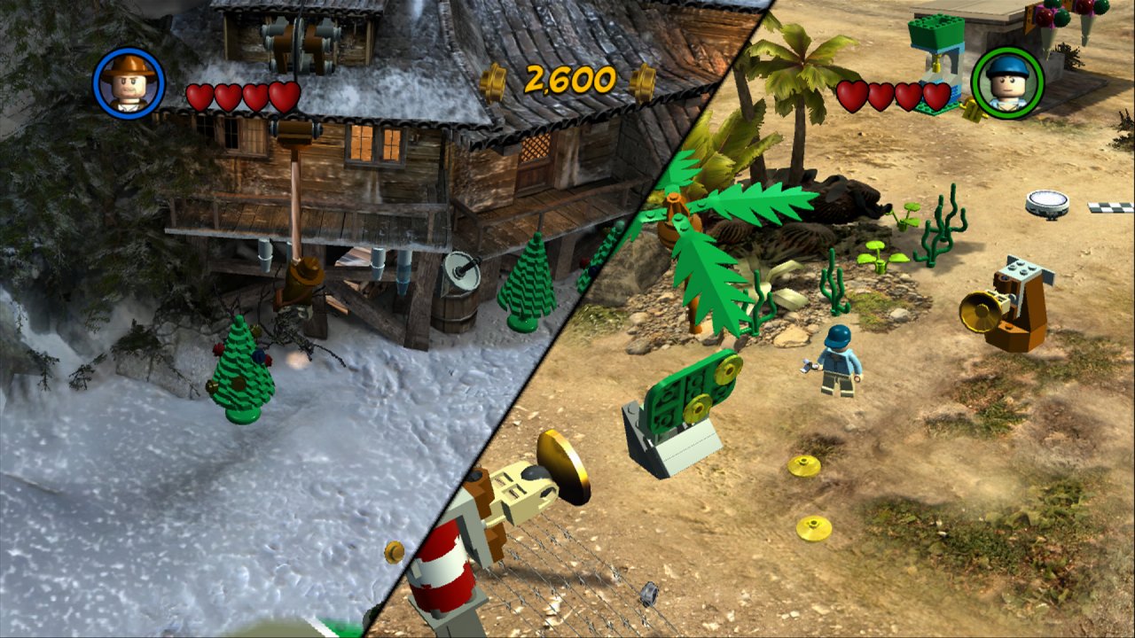 [31/03/2021] Der Koop-Modus von Lego Indiana Jones 2: Die neuen Abenteuer (2009) setzt erstmals auf einen dynamischen Splitscreen-Modus, der sich situationsbedingt zuschaltet und den Bildschirm streckenweise auch diagonal teilt, um für mehr Übersicht zu sorgen.