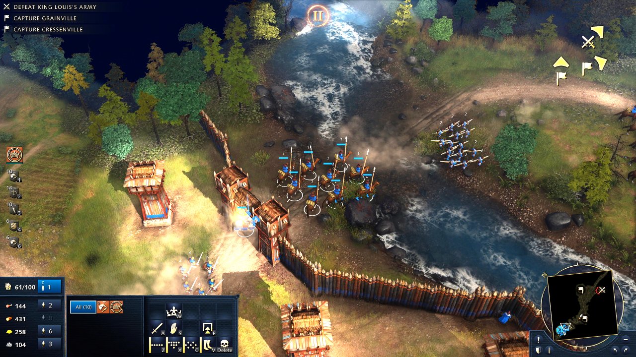 [09/04/2021] In einer nächtlichen Kampagnenmission müssen die Städte Grainville und Cressenville erobert werden. Die Kampagneneinsätze untermalt Age of Empires 4 mit Zwischensequenzen und einem Erzähler, der die Geschehnisse einordnet.