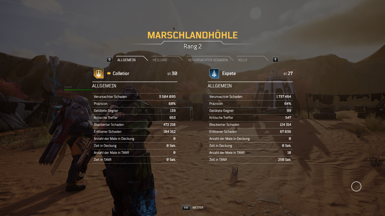 [13/04/2021] Am Ende jeder Expedition bekommt man die Statistiken angezeigt, hilfreich beim Testen von Builds.