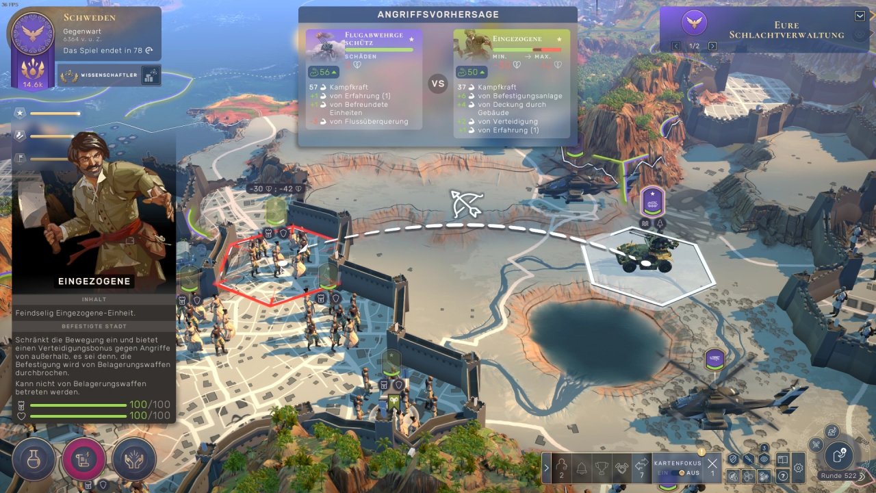 [16/08/2021] Flak-Panzer gegen Axtkämpfer: Im letzten Spielabschnitt prallen ungleiche Technologien aufeinander. Den Zahlenwerten ist das allerdings ziemlich egal.