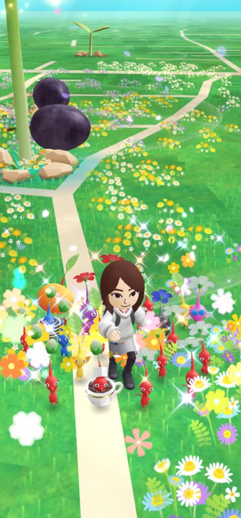 [27/10/2021] Unterwegs mit der Horde: Auf euren Spaziergängen begleiten die Pikmin euren Mii-Avatar. Wer genau hinsieht, entdeckt zwei besondere Pikmin mit Teetassendekoration! Solche Exemplare sollt ihr an besonderen Orten finden können. Wir vermuten, die Samen dieser beiden Spezial-Pikmin stammen aus einem Café.