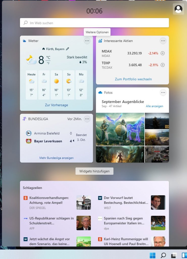 [08/10/2021] Windows 11: Widgets