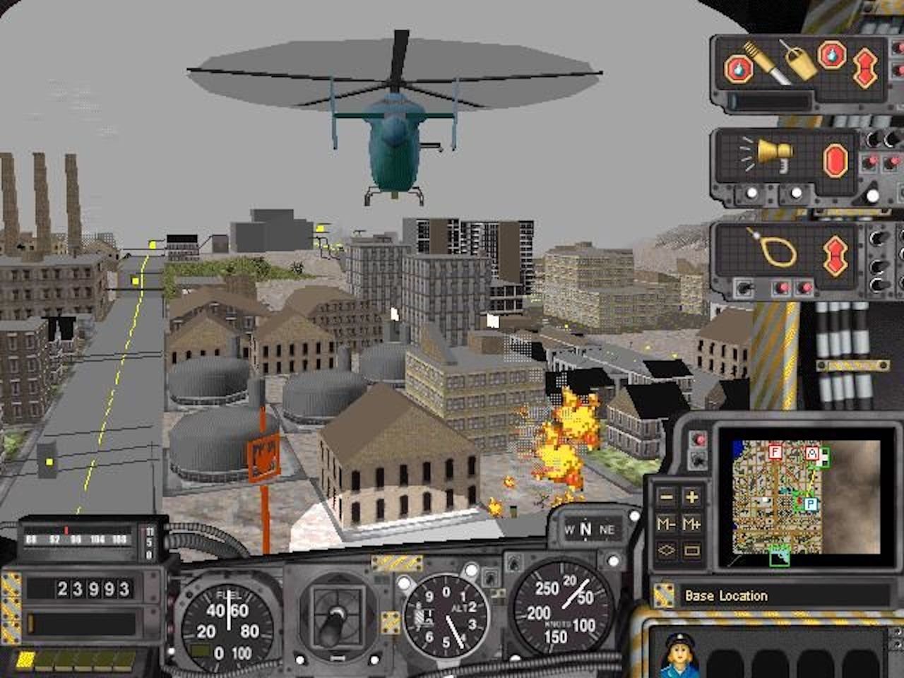 [10/12/2021] Die aufgabenorientierte Flugsimulation SimCopter erlaubt den Import von Städten, die man zuvor in Sim City 2000 aus dem Boden gestampft hat.