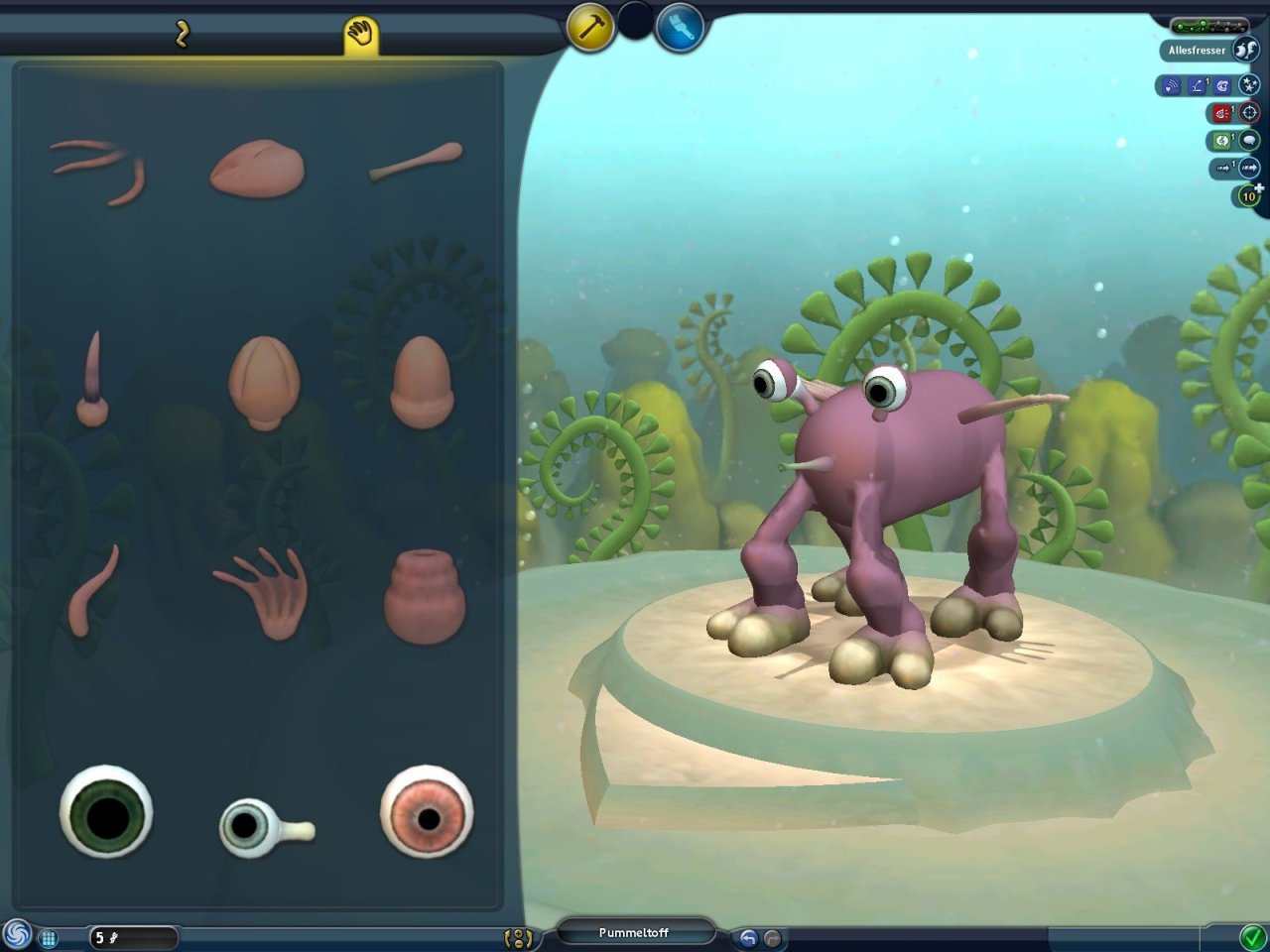 [10/12/2021] Die Editoren in Spore (2008) sind noch heute Weltklasse. Damit erstellte Spezies synchronisiert das Spiel mit einer zentralen Datenbank, die dann wiederum dazu genutzt wird, die Welten anderer Spieler mit Inhalten zu füllen.