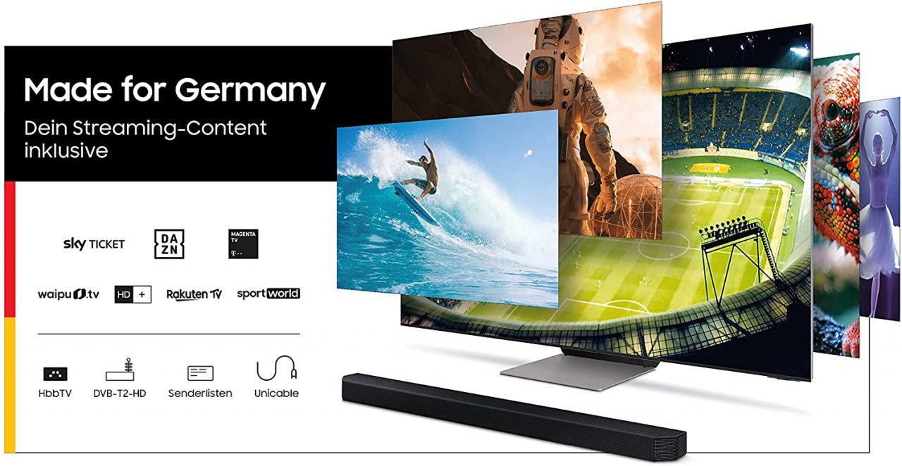 [21/02/2022] Wer bis 31.03.22 einen Samsung-TV kauft, der erhält Streaming-Dienste wie Sky Ticket, HD+ und Magenta TV bis zu 6 Monate gratis dazu.