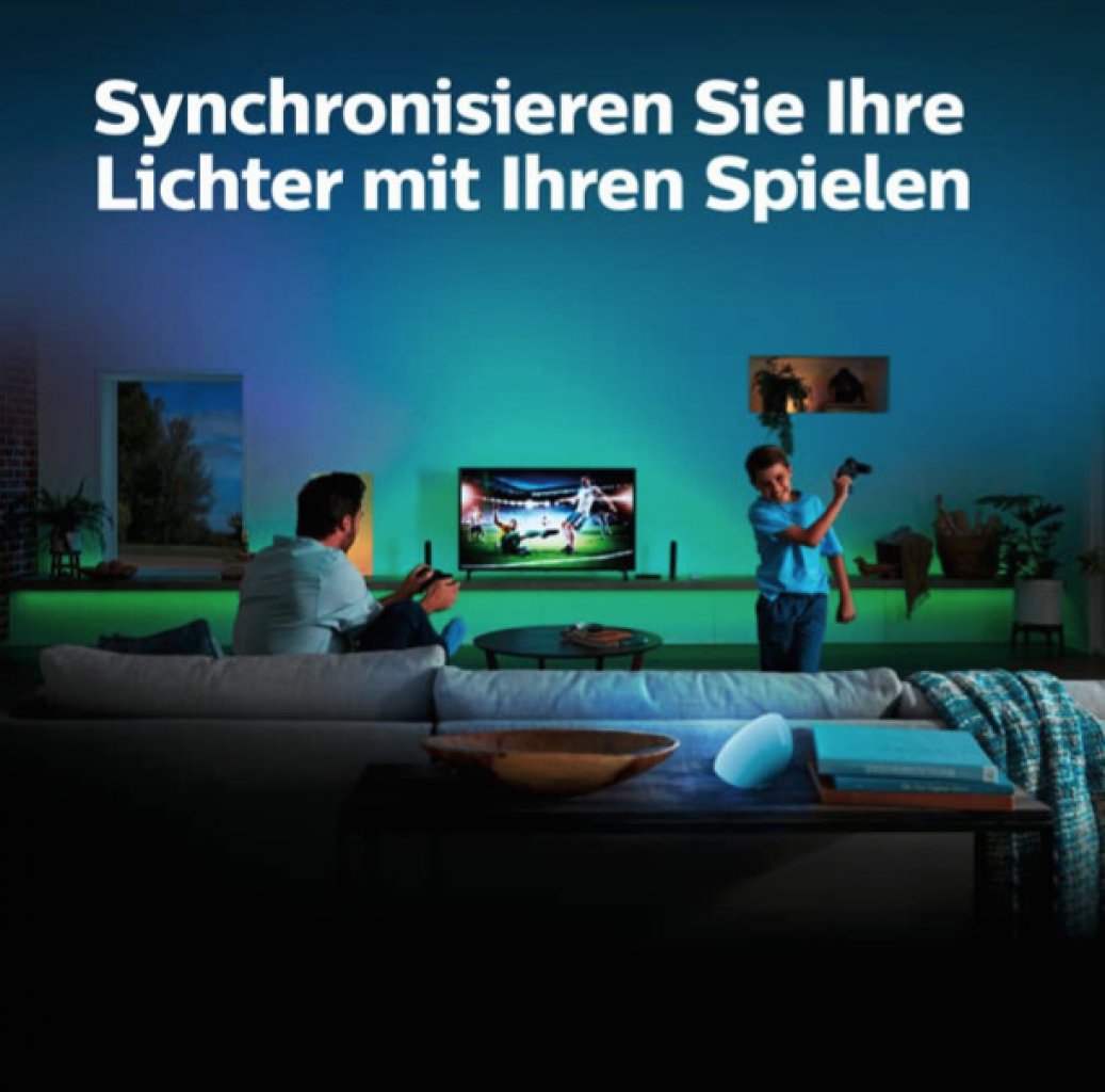 [04/03/2022] Philips Hue ermöglicht das Synchronisieren von Spiel und Licht mithilfe der Philips Hue Play HDMI Sync Box.